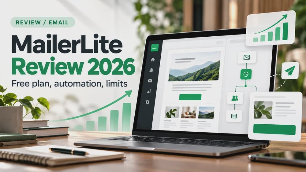 MailerLite editorial cover showing email marketing, automation and subscriber growth