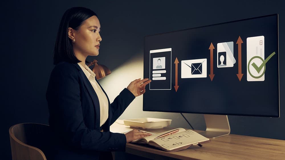 Digital sales funnel workflow connecting customer signup email follow-up and checkout