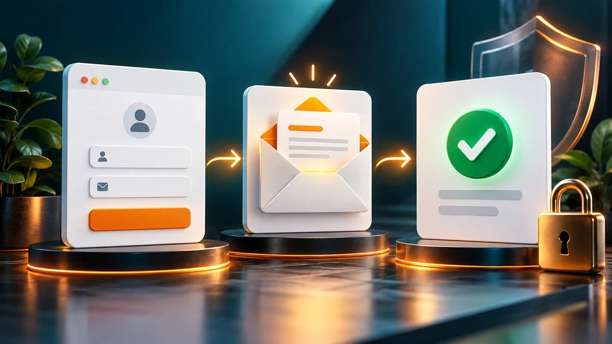 Parcours de double opt-in avec formulaire, e-mail de confirmation et contact validé