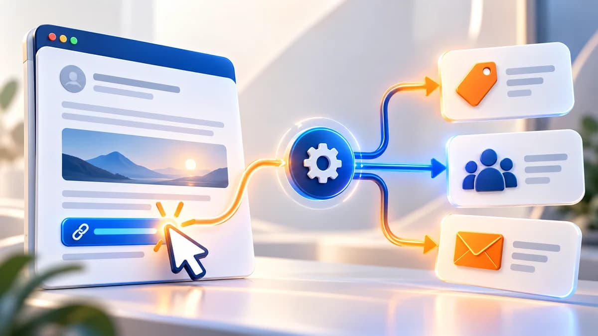 Clic sur un lien e-mail déclenchant un workflow avec tags et actions automatiques
