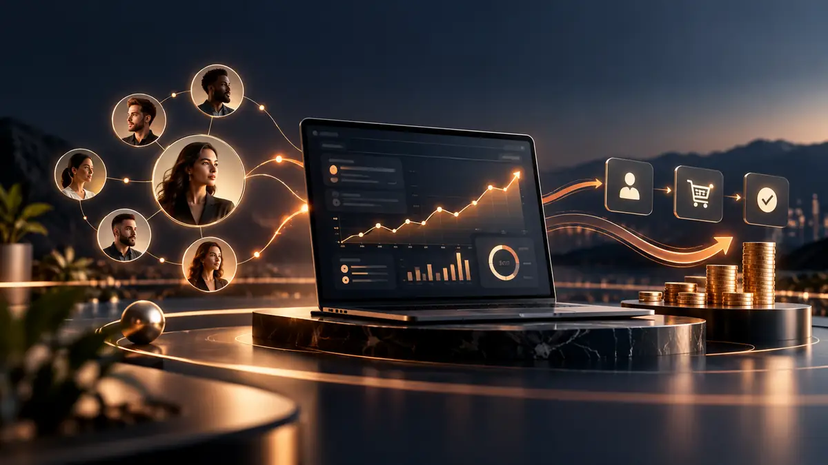 Affiliate partner network with sales growth and commission dashboard