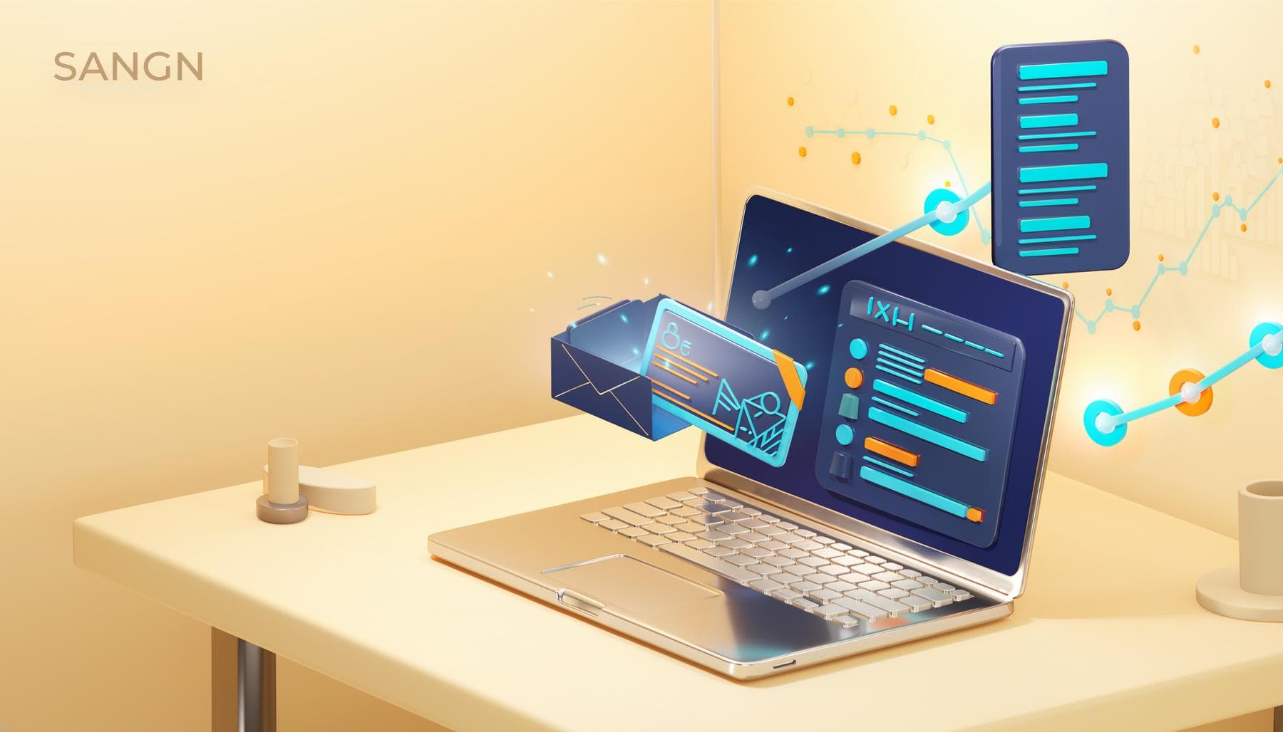 Parcours visuel montrant une ressource gratuite, une page de capture, un e-mail automatique et une liste de contacts