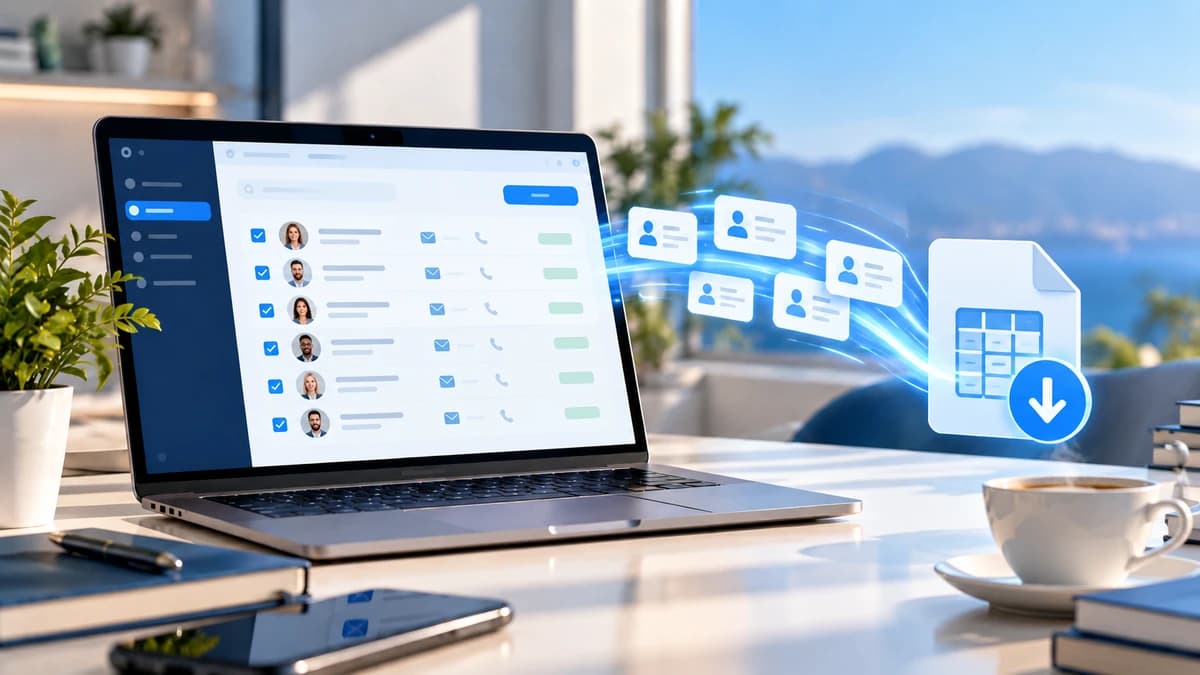 Base de contacts Systeme.io exportée vers un fichier CSV de sauvegarde
