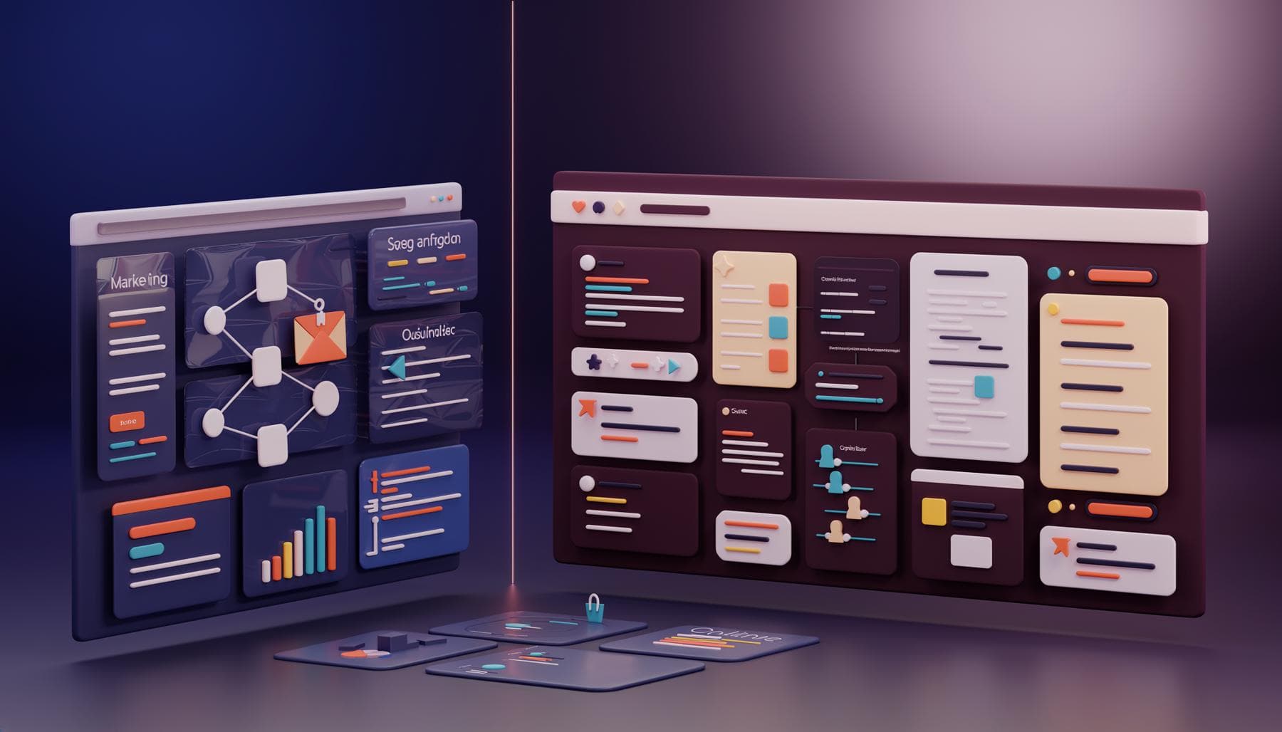 Comparaison visuelle entre un système de tunnel de vente et une plateforme spécialisée dans les formations en ligne